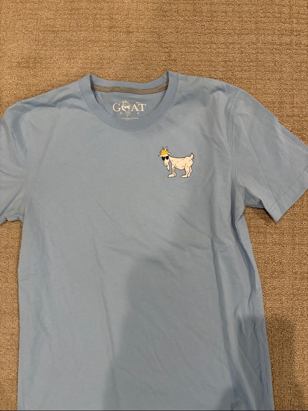 GOAT Light Blue Short Sleeve Logo T-Shirt - Picture 2 of 4